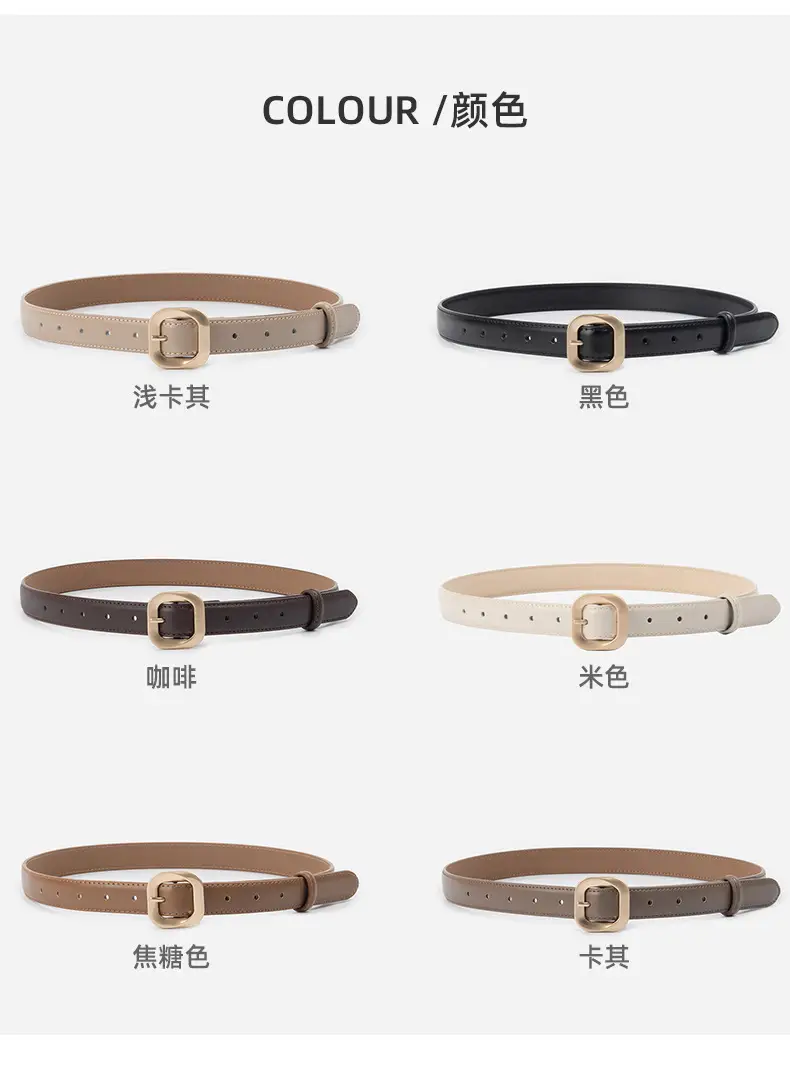 Women's Cross-Country Genuine Leather Belt Beige β feature 9