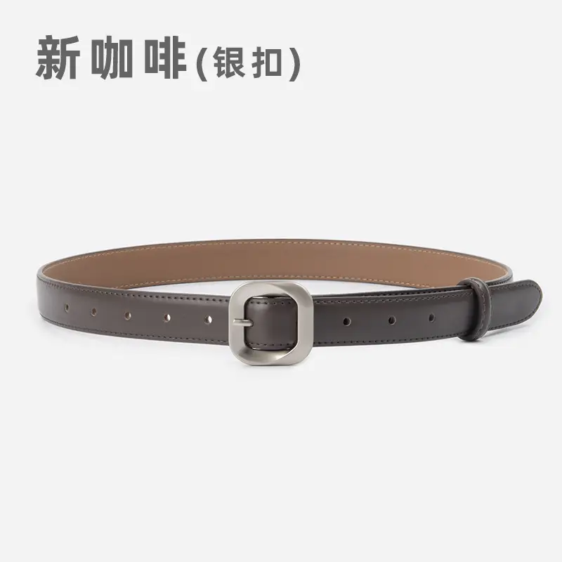 Women's Cross-Country Genuine Leather Belt Beige - Image 12