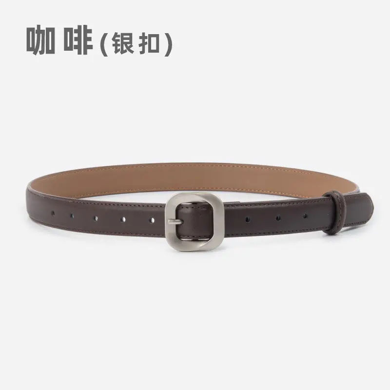 Women's Cross-Country Genuine Leather Belt Beige - Image 13