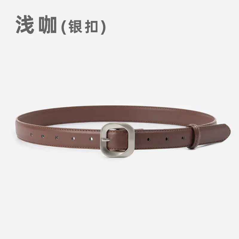Women's Cross-Country Genuine Leather Belt Beige - Image 14