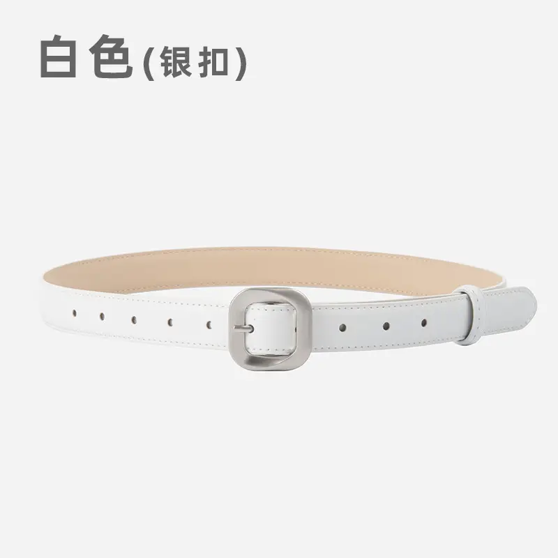 Women's Cross-Country Genuine Leather Belt Beige - Image 17