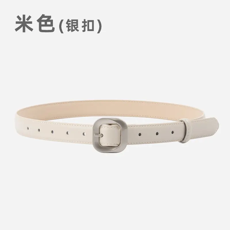 Women's Cross-Country Genuine Leather Belt Beige - Image 18