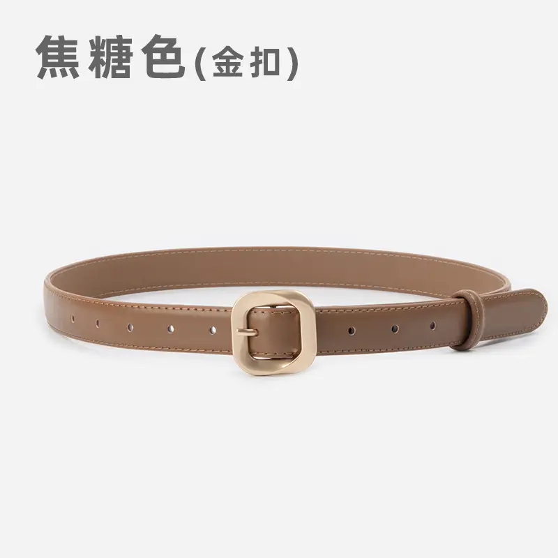 Women's Cross-Country Genuine Leather Belt Beige - Image 2