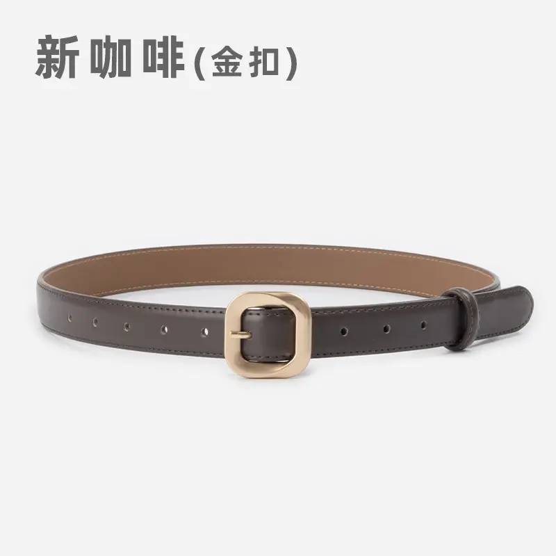 Women's Cross-Country Genuine Leather Belt Beige - Image 3