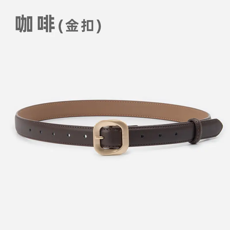 Women's Cross-Country Genuine Leather Belt Beige - Image 4