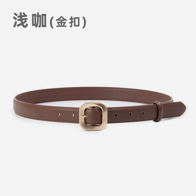 Women's Cross-Country Genuine Leather Belt Beige - Image 5