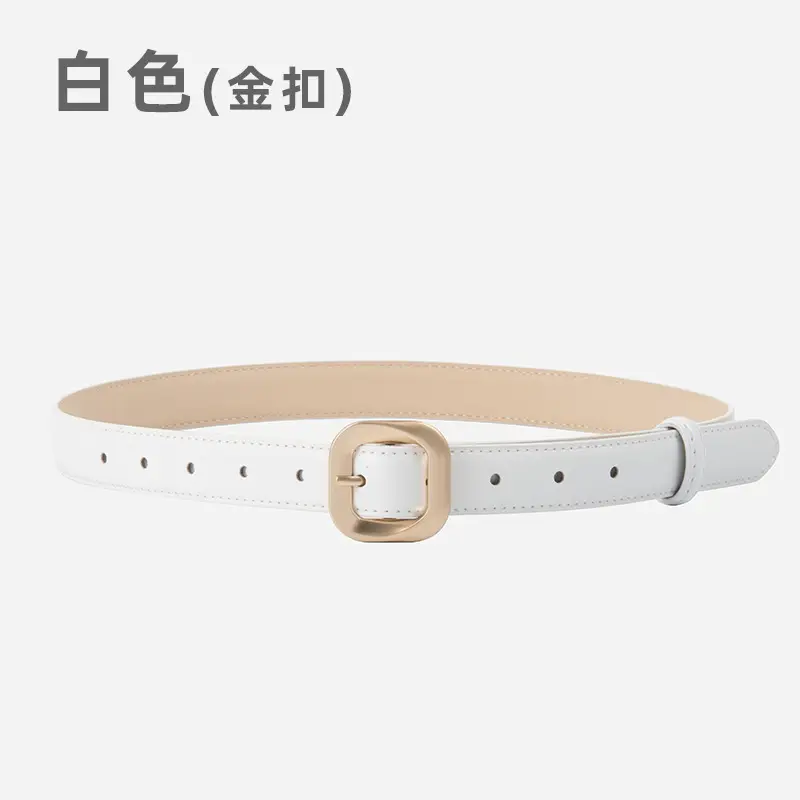 Women's Cross-Country Genuine Leather Belt Beige - Image 8