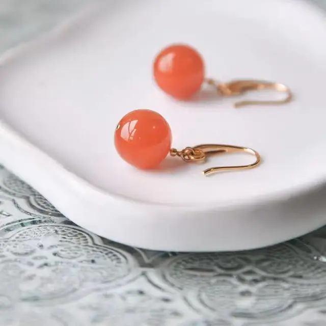 Natural South Red Agate Earrings for Women