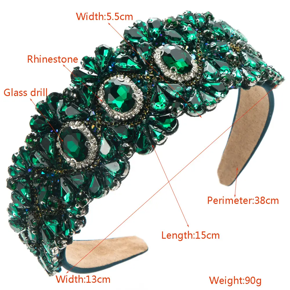 Wide Bristle Diamond Hoop for Women Elegant Hair Accessory - Image 8