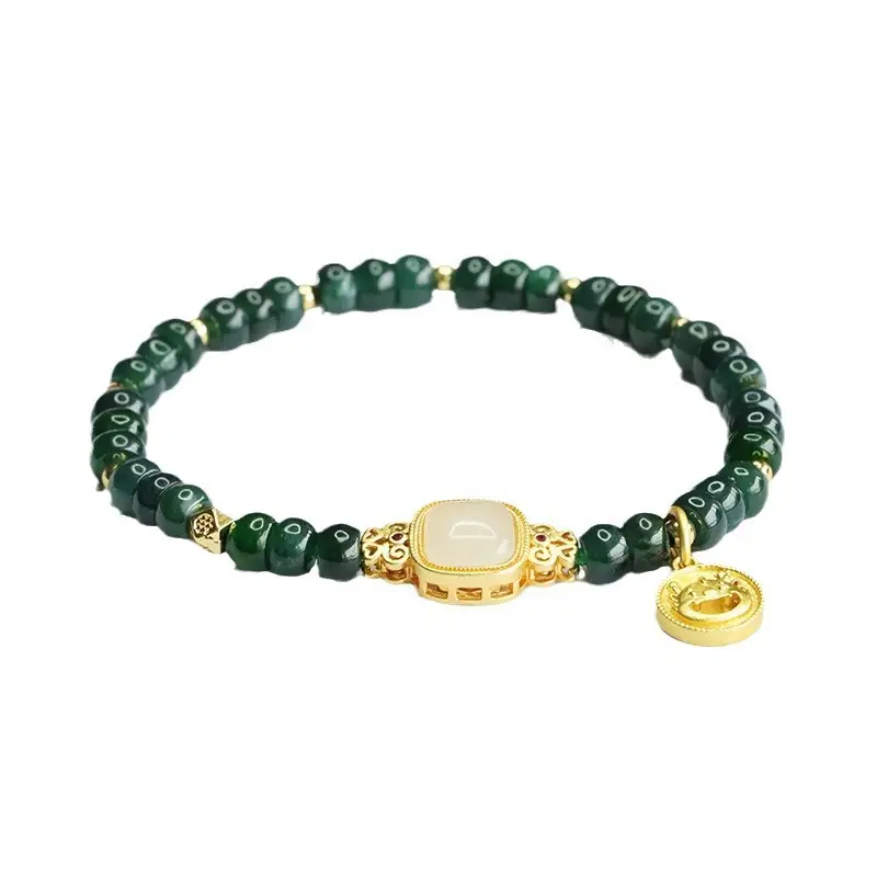 Guan Yu Jade Bracelet Blue Water Abacus Year Dragon - Image 6