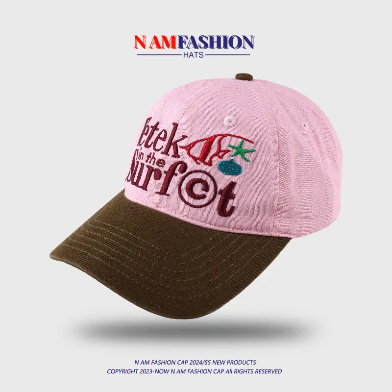 Pink American Retro Cap Women Sun-Proof Peaked Cap — feature 5