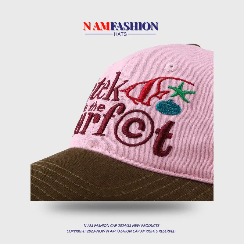 Pink American Retro Cap Women Sun-Proof Peaked Cap — feature 6