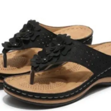 Outside Code Cross-border Summer Flip-flops Flower Platform Slippers plus size Casual Women's Rubber Sandals Flip-flops - Image 8