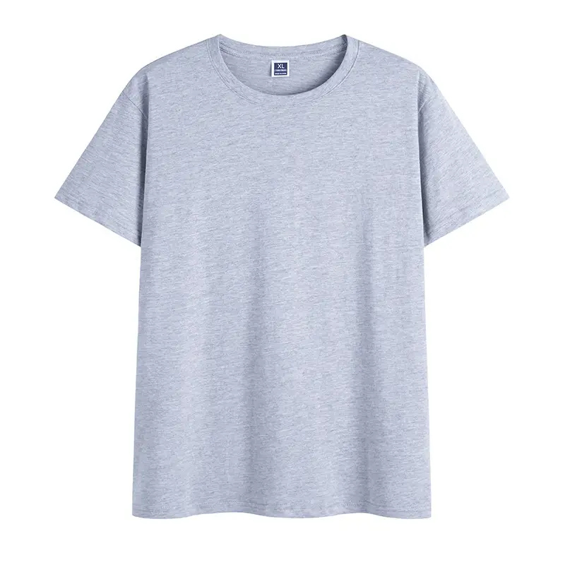 Men 200g Light Blue Round Neck T-Shirt Loose Fit - Image 11