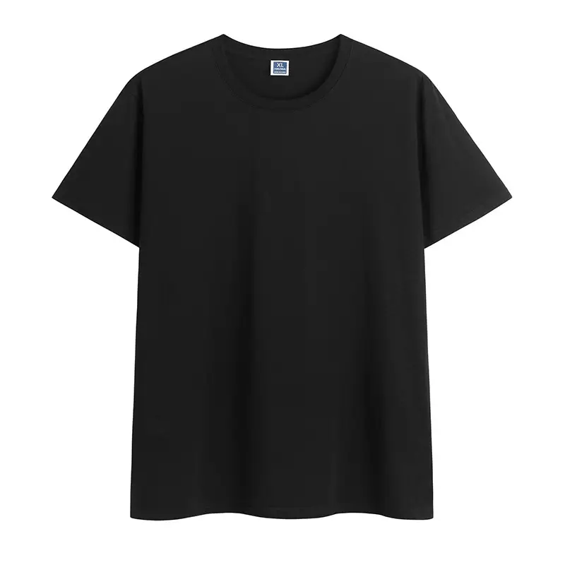 Men 200g Light Blue Round Neck T-Shirt Loose Fit - Image 3
