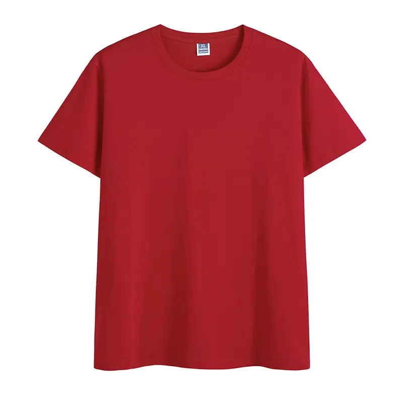 Men 200g Light Blue Round Neck T-Shirt Loose Fit - Image 6