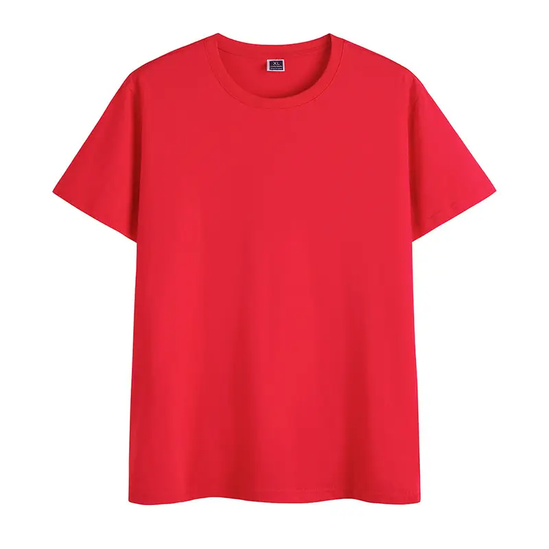 Men 200g Light Blue Round Neck T-Shirt Loose Fit - Image 7