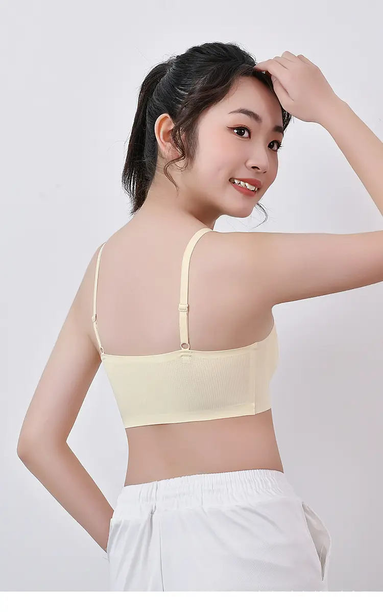 Girls' Intimates Development Period Primary School Students First and Second Stage Kidsren's Seamless Girl's Vest Sports Shock-Proof Bra Thin — feature 15