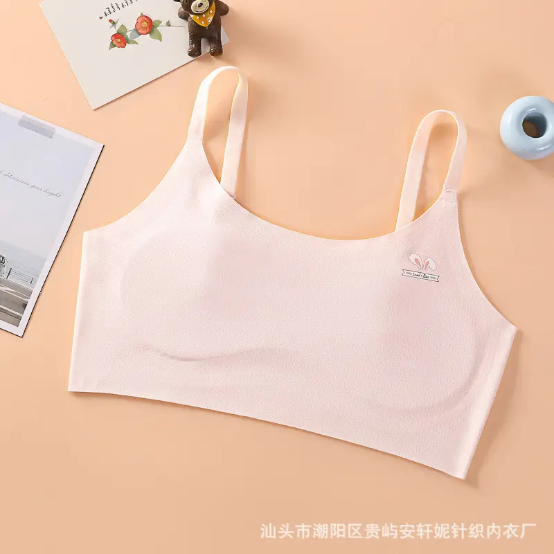 Girls' Intimates Development Period Primary School Students First and Second Stage Kidsren's Seamless Girl's Vest Sports Shock-Proof Bra Thin - Image 2