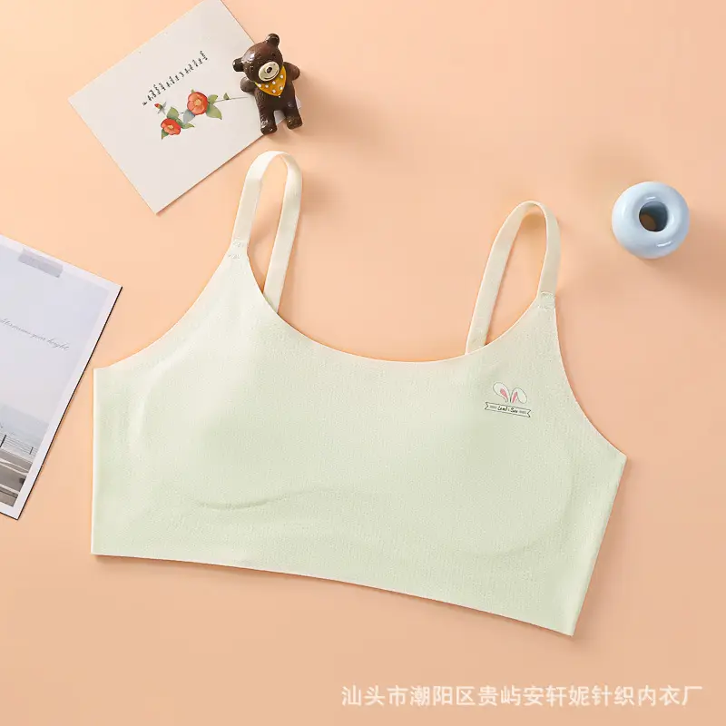 Girls' Intimates Development Period Primary School Students First and Second Stage Kidsren's Seamless Girl's Vest Sports Shock-Proof Bra Thin - Image 4