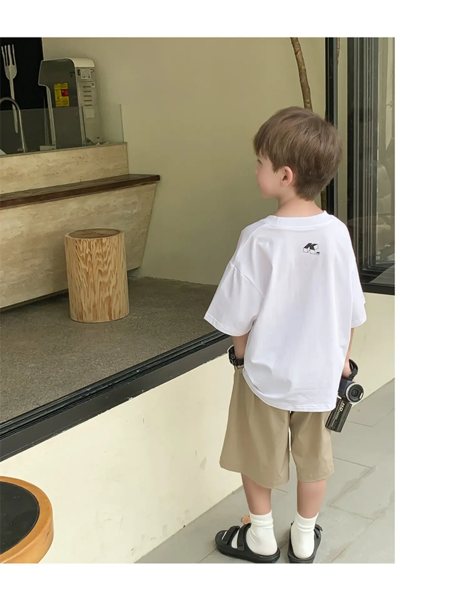 2024 Boys White Round Neck T-Shirt Summer Top — feature 16