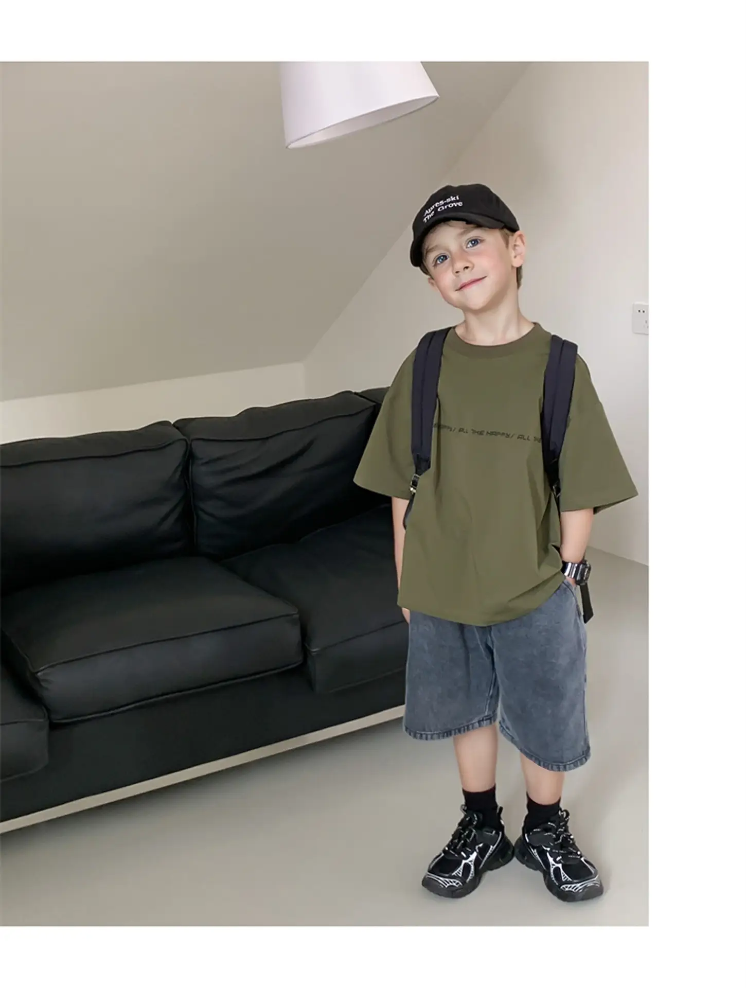 2024 Boys White Round Neck T-Shirt Summer Top — feature 17
