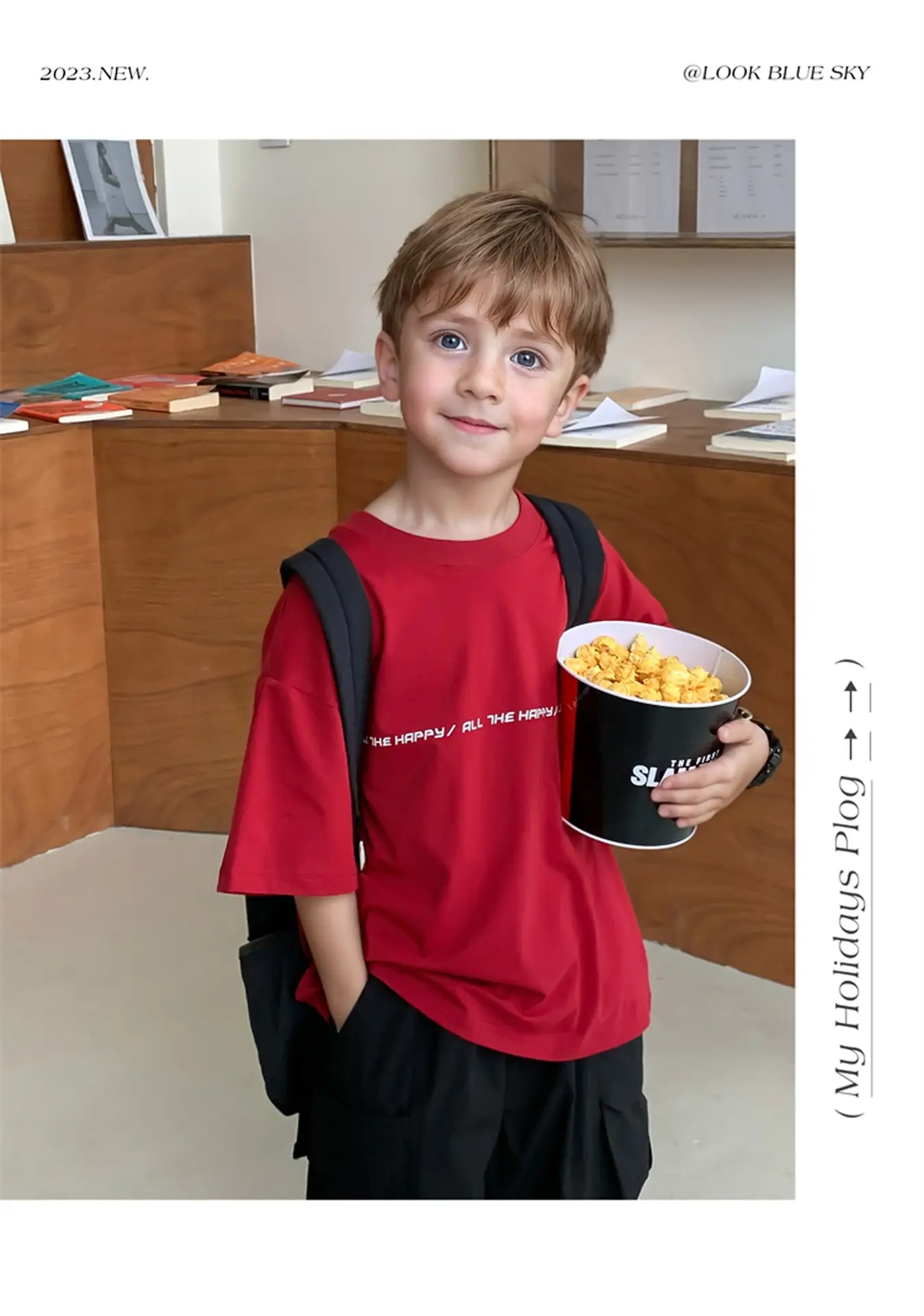2024 Boys White Round Neck T-Shirt Summer Top — feature 26