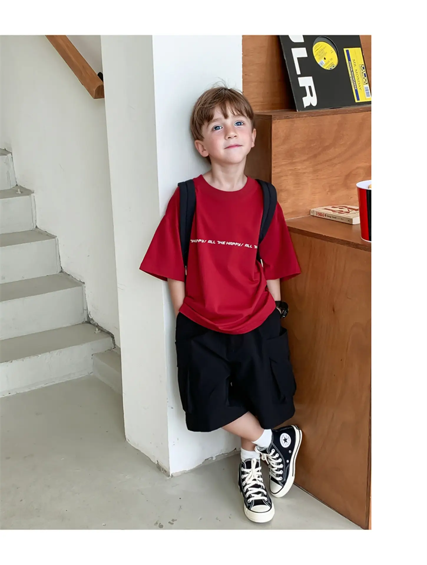 2024 Boys White Round Neck T-Shirt Summer Top — feature 28