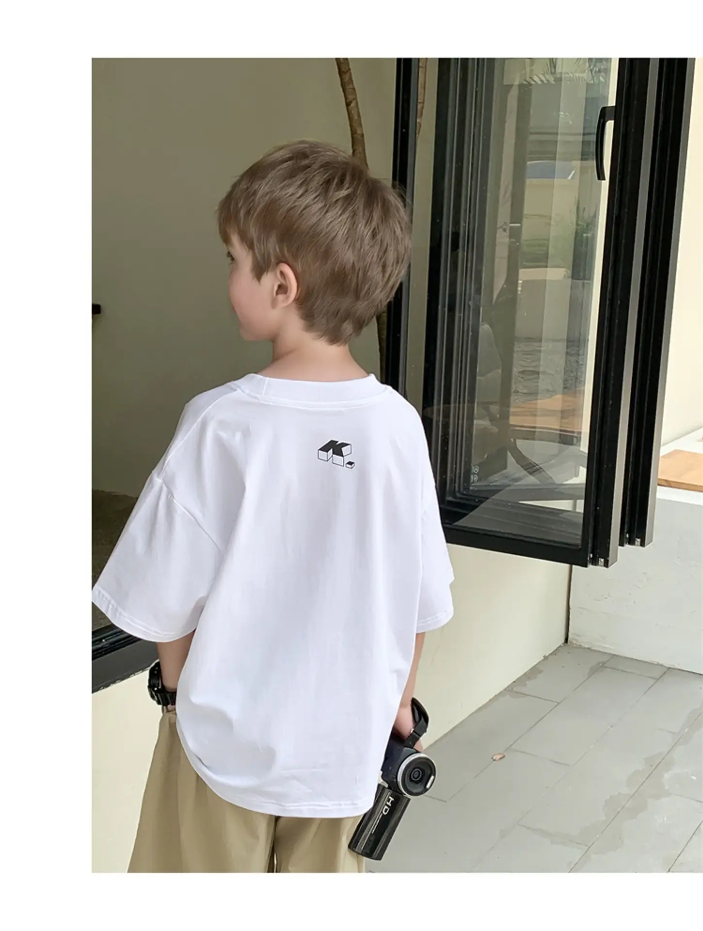 2024 Boys White Round Neck T-Shirt Summer Top — feature 32