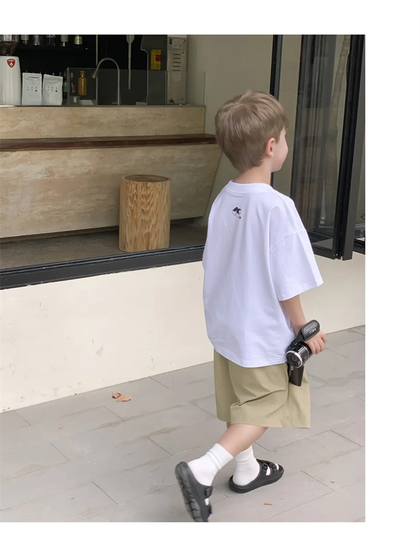 2024 Boys White Round Neck T-Shirt Summer Top — feature 34