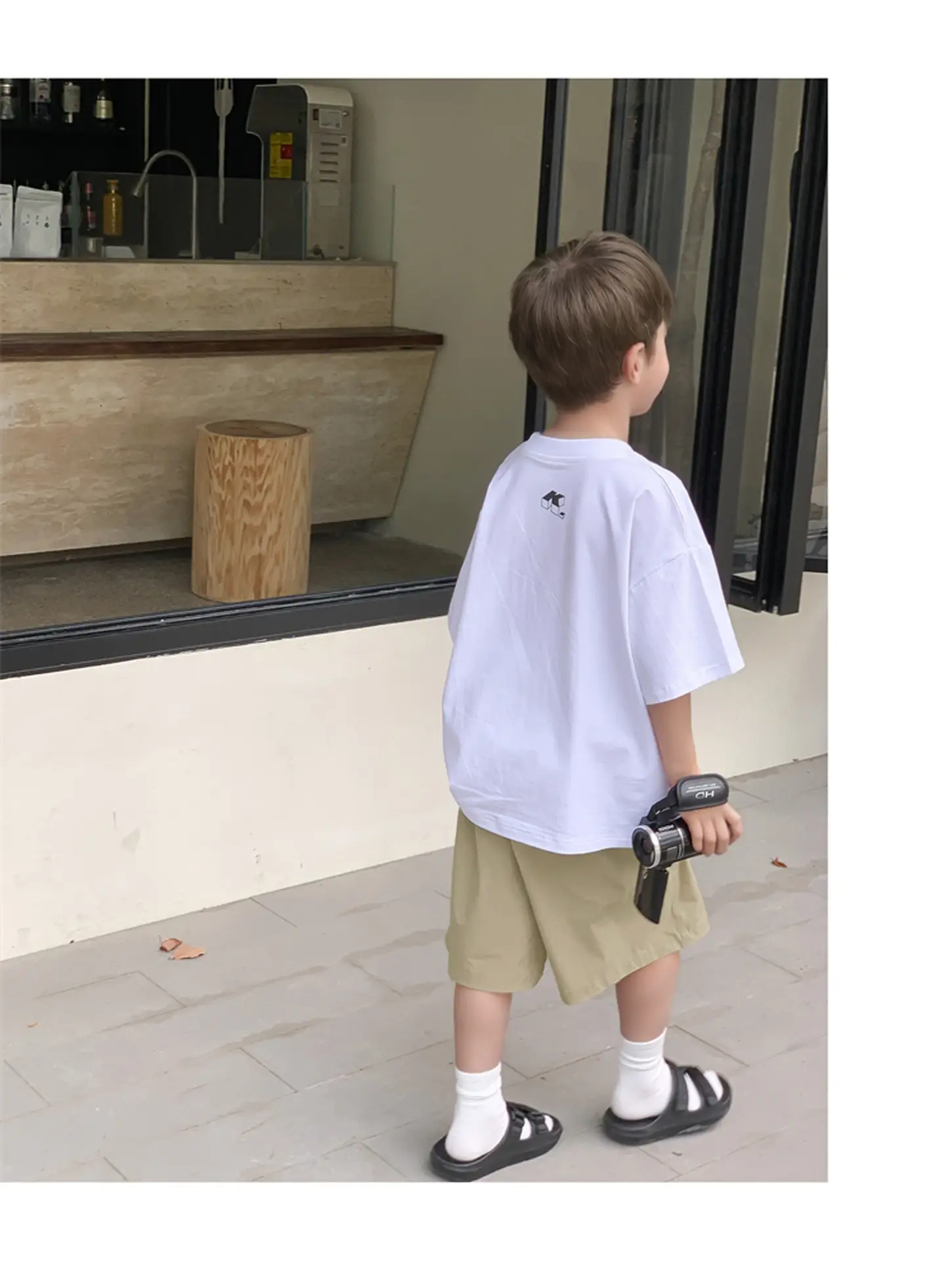 2024 Boys White Round Neck T-Shirt Summer Top — feature 37