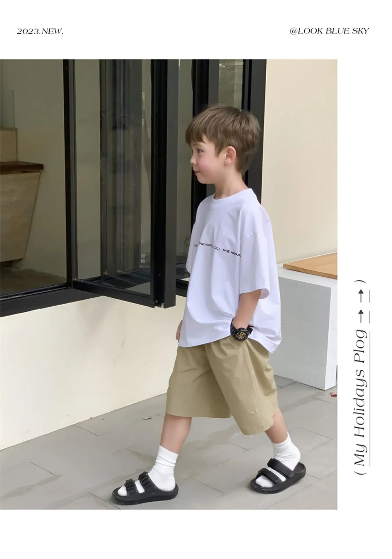 2024 Boys White Round Neck T-Shirt Summer Top — feature 38