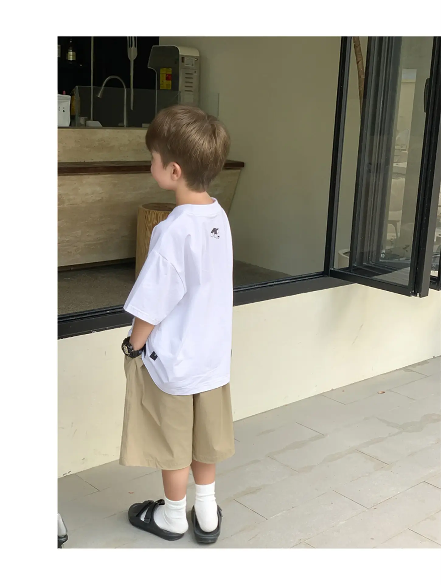 2024 Boys White Round Neck T-Shirt Summer Top — feature 39