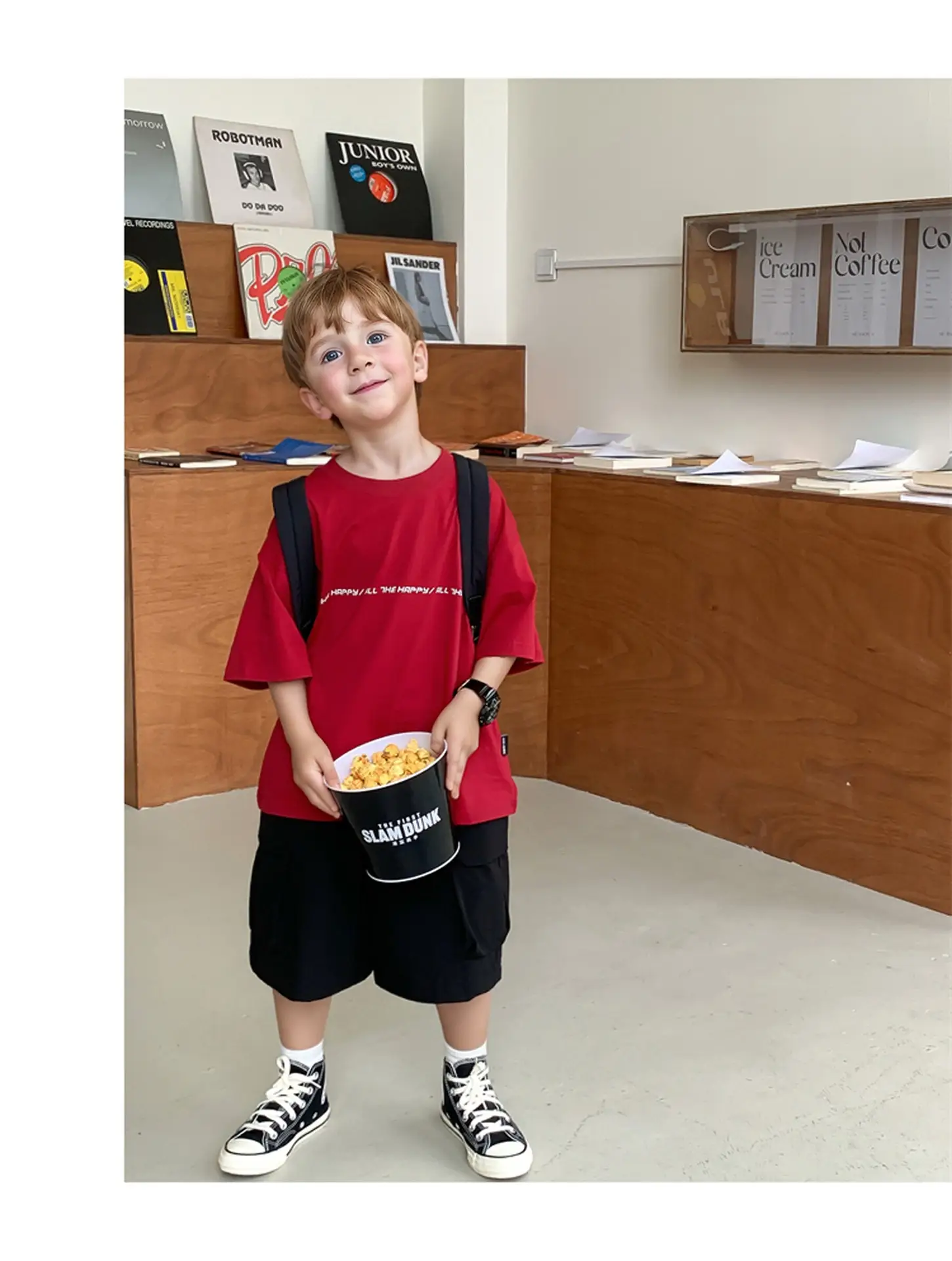 2024 Boys White Round Neck T-Shirt Summer Top — feature 42