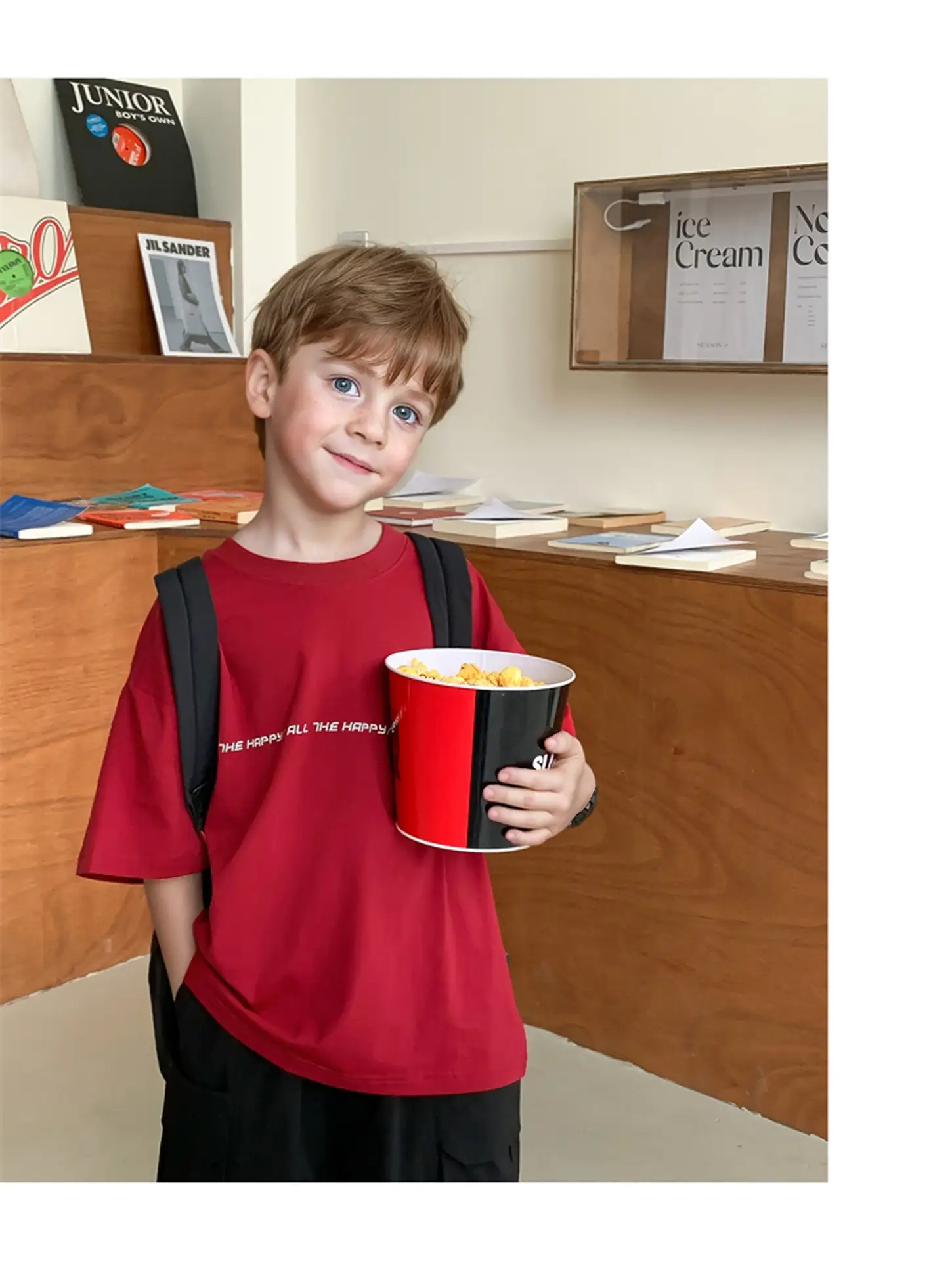 2024 Boys White Round Neck T-Shirt Summer Top — feature 43