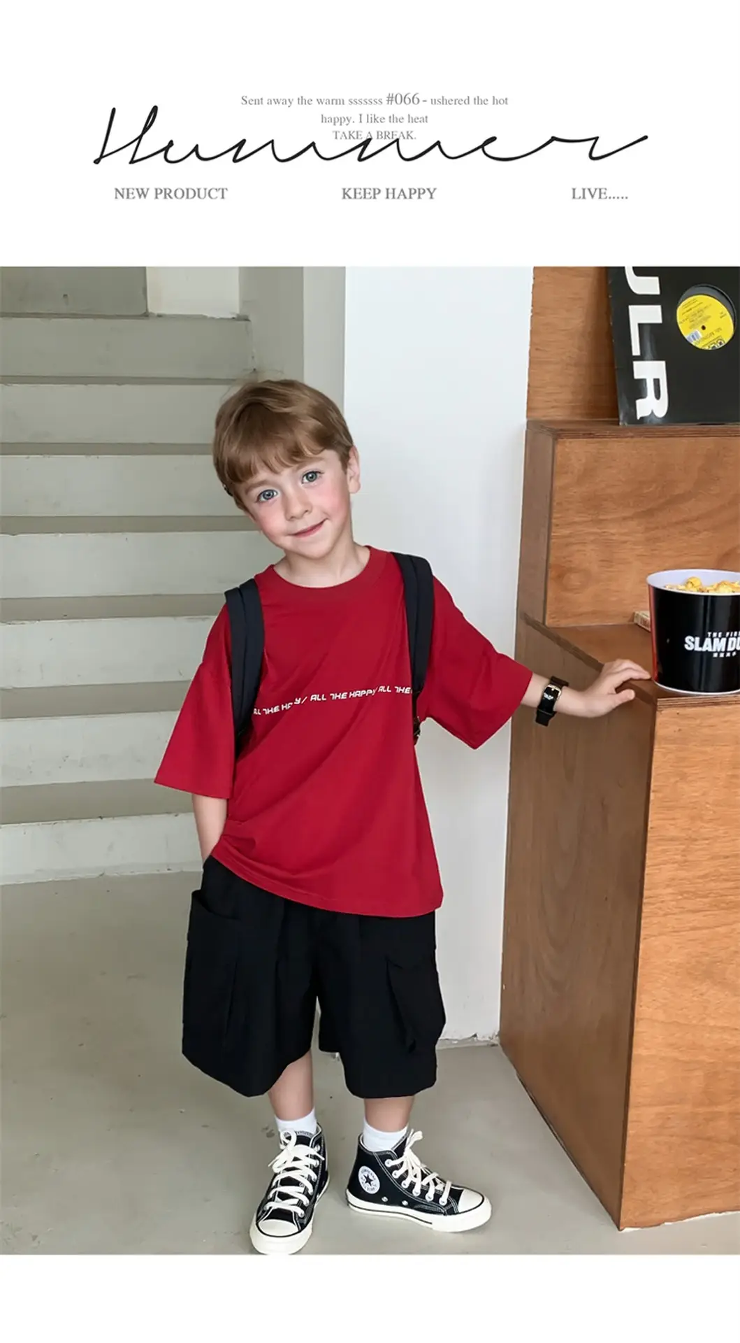 2024 Boys White Round Neck T-Shirt Summer Top — feature 44