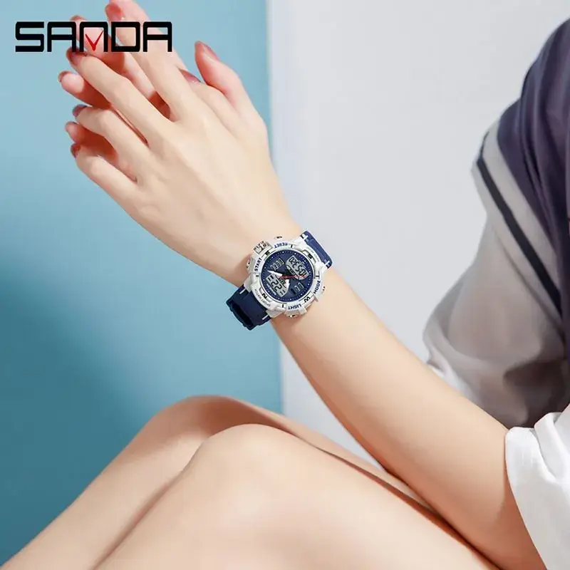 Sanda Black Digital Sport Watch for Men Women - Image 15