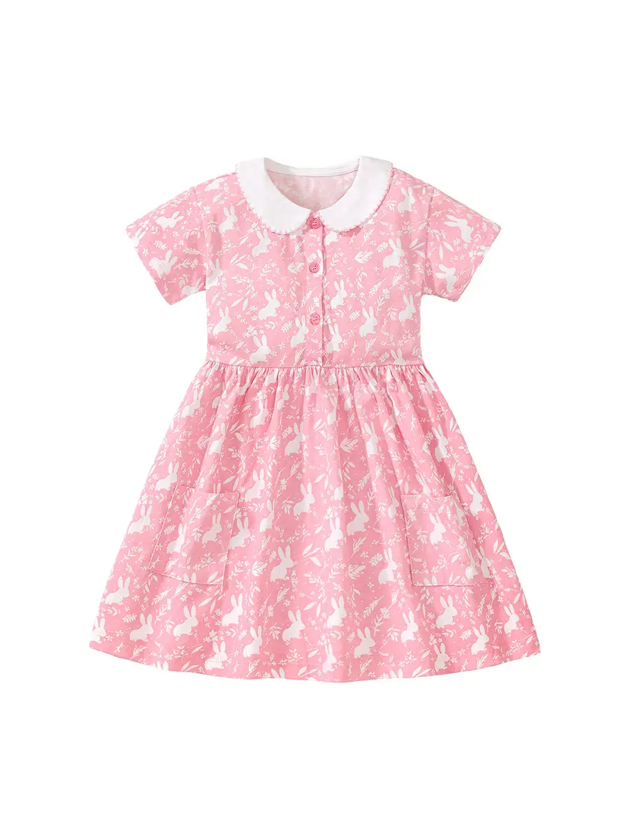 Little Maven Girls Dress Pink 2024 Summer Doll - Image 6