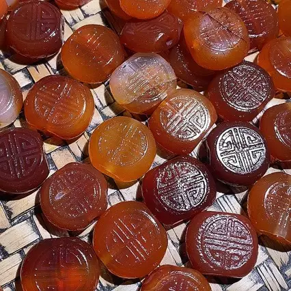 Natural Red Agate Buddha Beads for DIY Craft - Image 2