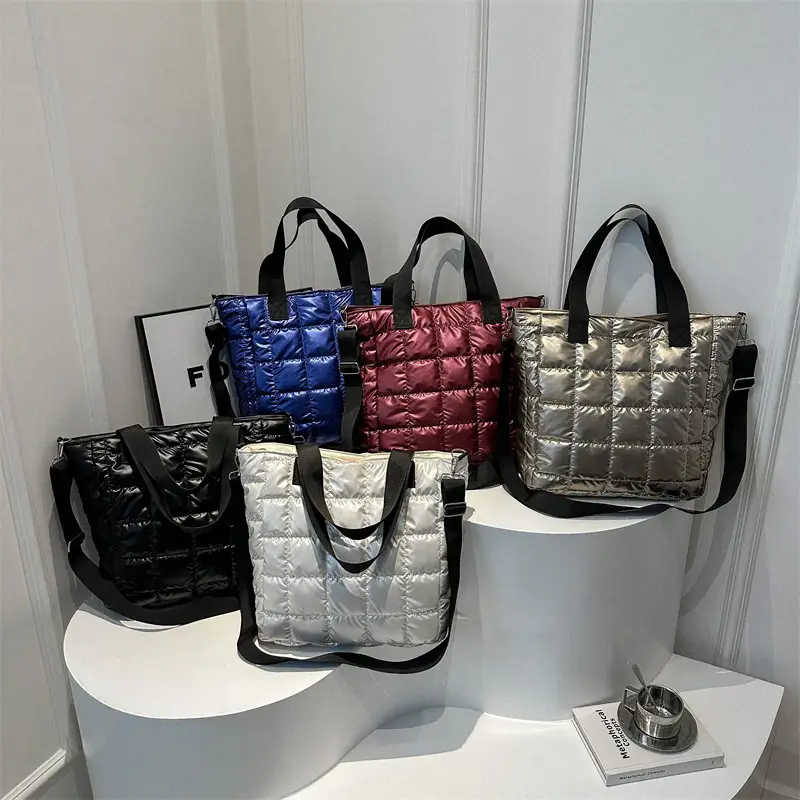 Women's Silver Puffer Shoulder Bag New 2024 - Image 9