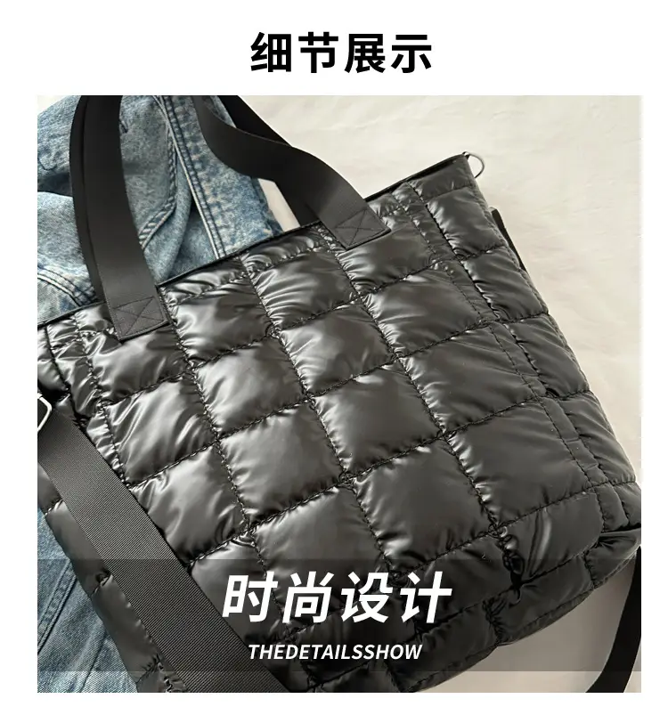 Women's Silver Puffer Shoulder Bag New 2024 — feature 3