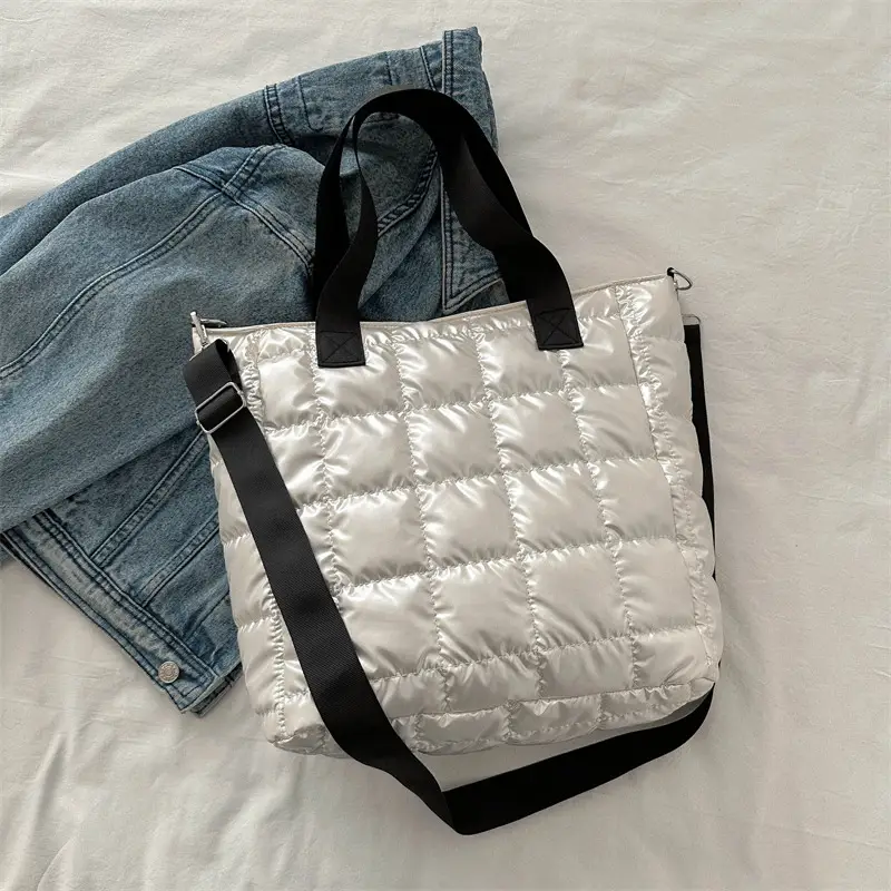 Women's Silver Puffer Shoulder Bag New 2024 - Image 2