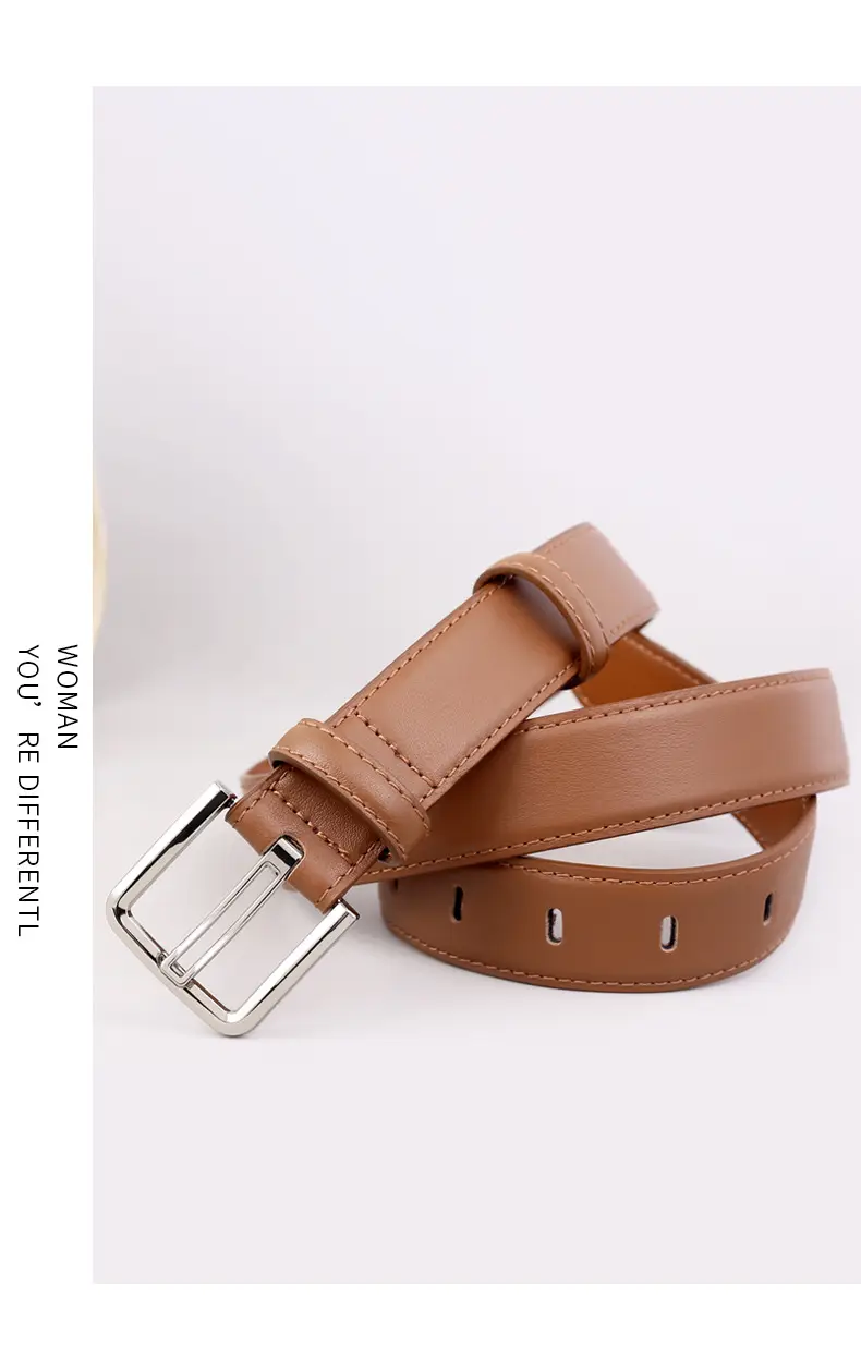 Women Cowhide Belt Black Buckle Adjustable — feature 12