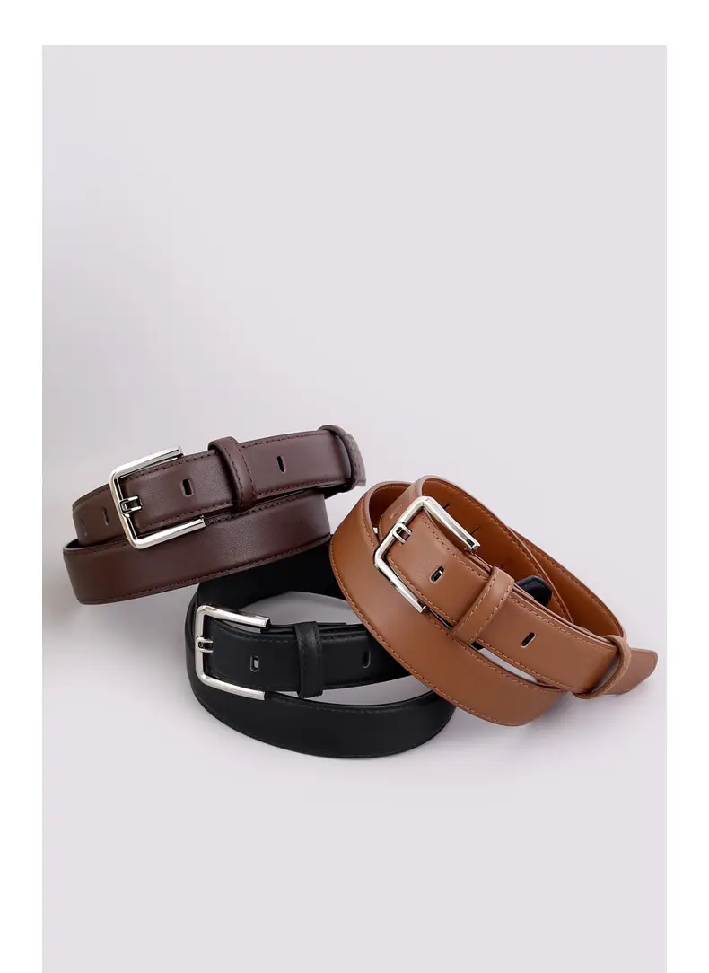Women Cowhide Belt Black Buckle Adjustable — feature 16