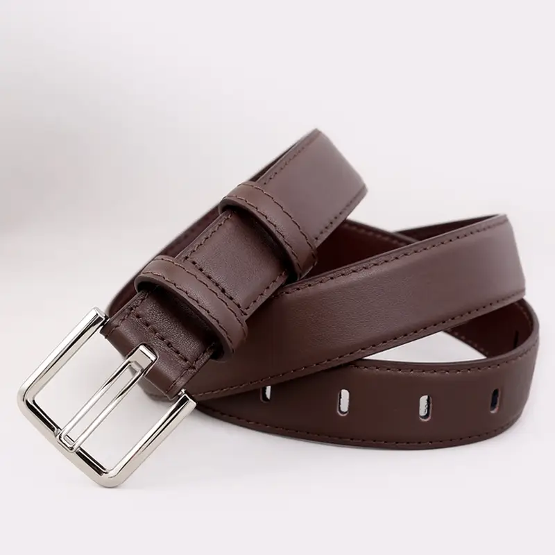 Women Cowhide Belt Black Buckle Adjustable - Image 3