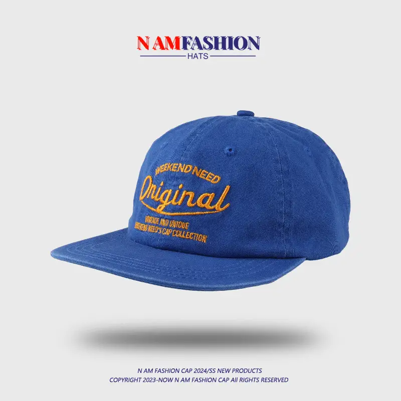 Light Blue Embroidered Letter Hat for Women — feature 3