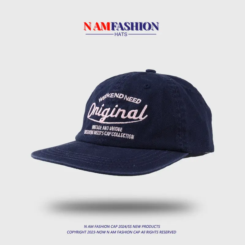 Light Blue Embroidered Letter Hat for Women — feature 4
