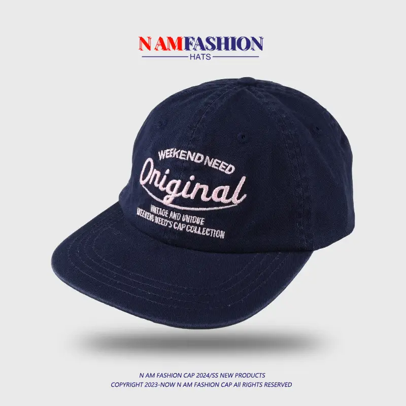 Light Blue Embroidered Letter Hat for Women — feature 5