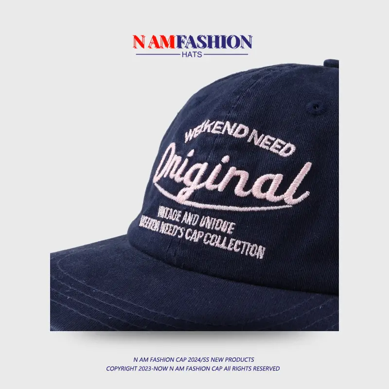 Light Blue Embroidered Letter Hat for Women — feature 8