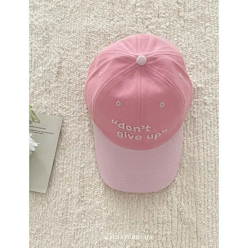 Black Embroidered Peaked Cap with White Base